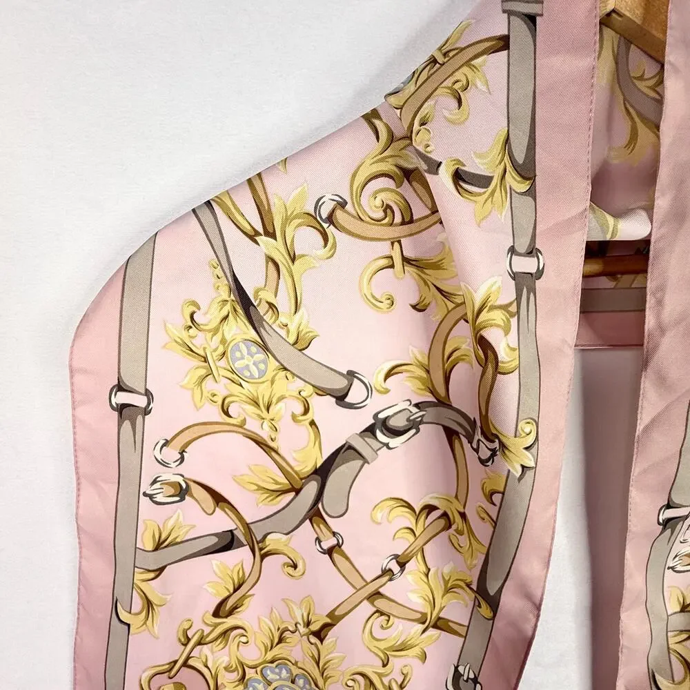 Vintage Pink Chain Print Rectangle Scarf